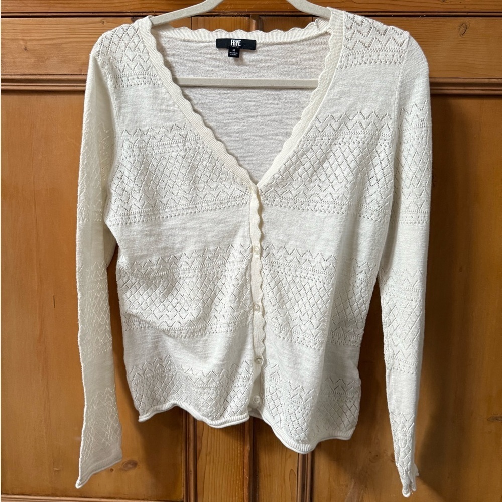 Frye Frye Women's Button Front Lightweight Pointelle Cardigan - Picture 5 of 10